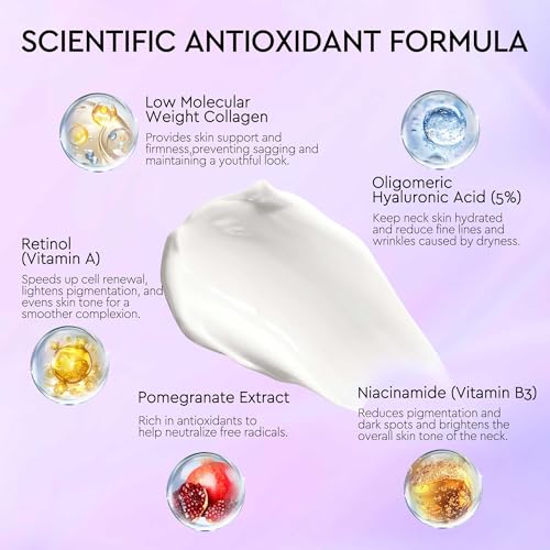 Retinol Cream for neck, Collagen Neck Creams for Tightening and Firming, Anti Aging Day & Night Facial Moisturizer for Women & Men — view 3