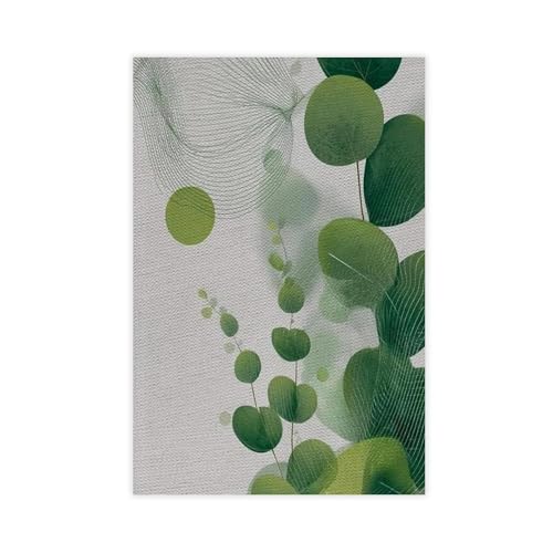 Poster abstrait vert botanique sur toile pour habiller un mur vide