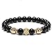 Produktbild Bvcahosg Fashion Herren Obsidian 8mm Glatte Perlen Strand für Zubehör Camping Casual Schmuck, Gold