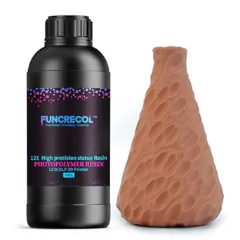 FUNCRECOL 3D Printer Resin Ultra-High Precision for Tabletop Miniatures, 405nm UV-Curing 3D Printing Resin Excellent Fluidity Photopolymer Resin for LCD/DLP/MSLA Resin Printers Red Wax Color(1000g)