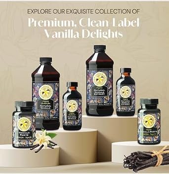 Natural Vanilla AlcoholFree Flavor, 16 fl oz - Madagascar Bourbon vanilla, 100% natural, sugarfree, GMOfree, glutenfree, vegan, paleo, keto, kosher, and halal