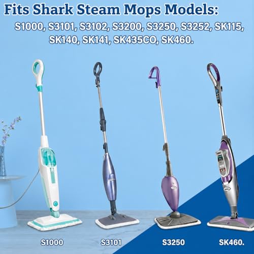 Image of 6 Pack Steam Mop Replacement Pads Compatible with Shark S1000, S3101, S3202, S3250, and S3251, Reusable Microfiber Steam Mop Pads for Sealed Hardwood, Tile, Laminate & Vinyl, White Towel