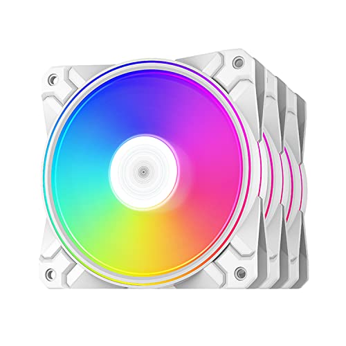 Image of Deepcool CF120 Plus 3 in 1 120mm ARGB LED Case Fan /Cooler with 52.5 CFM Airflow, 4-Pin PWM Connector, 1800 RPM Fan Speed - DP-F12-AR-CF120P-WH-3P (White)