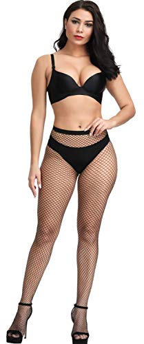 Image of 4 Pairs Women Fishnet Tights,Mesh Fishnet Stockings Pantyhose,Thigh High Elastic Stockings