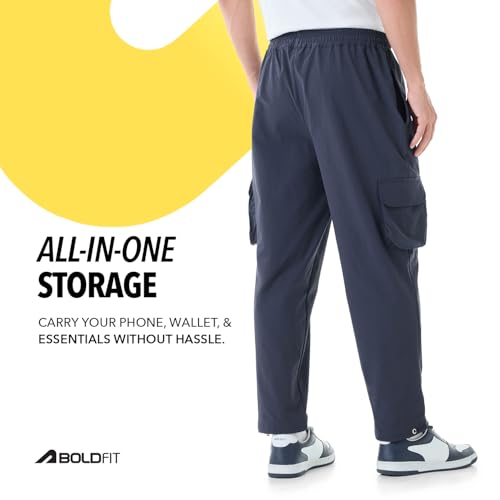 Image of Boldfit Cargo Pants for Men- Versatile Gym Track Pants for Man, Durable & Stylish with Multiple Pockets and Adjustable Fit for Everyday Joggers for Men & Outdoor Wear