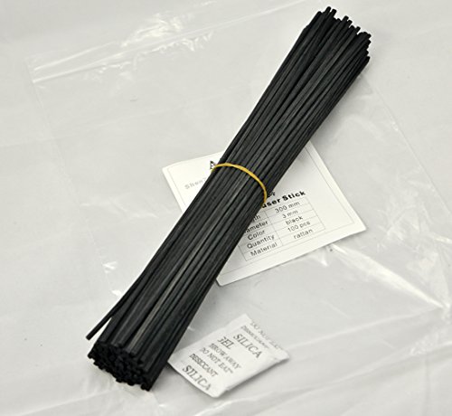 100 Pieces Rattan Reed Diffuser Replacement Refill Sticks 9.8" (25Cmx3Mm, Black) #TOP2