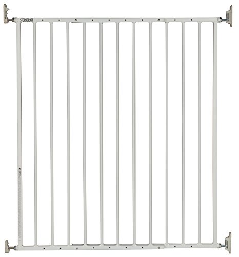 Storkcraft Easy Walk-Thru Tall Metal Safety Gate (White, Black, Gray) – 33.75 Inches Tall, Easy to Install, Pet-Friendly, Durable Metal Hardware, Ideal for Taller Children and Larger Pets
