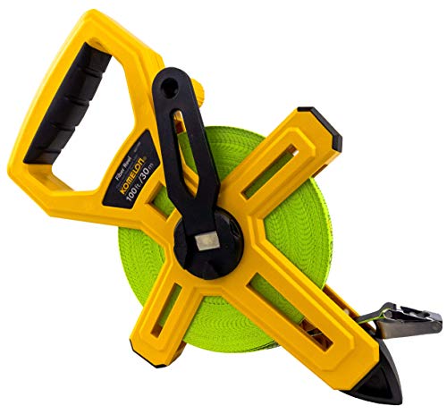 Komelon 6611Im Feet/Inches And Metric Fiber Tape Reel With Double Nylon Coated Fiberglass Blade, 100-Feet-30M By 1/2-Inch & Johnson Level & Tool 595 Structo-Cast Line Level, 3", 1 Level Kit #TOP3