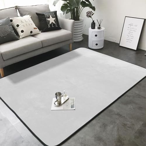 Tapis antidérapant gris clair lavable résistant pour salle à manger