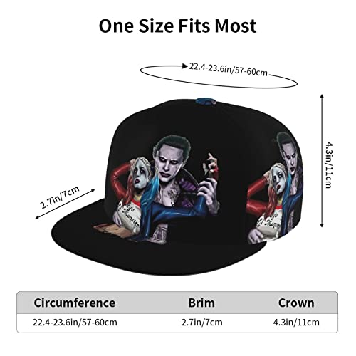𝐇𝐚𝐫-𝐋𝐞𝐲 𝐐𝐮.𝐈𝐧𝐧 Flat Brim Baseball Caps Joker Fashion Hip-Hop Hat For Teen Snapback Sun Hat Adult Trucker Dad Cap, Black9, One Size #TOP2