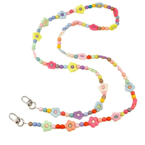 Lanière de téléphone anti-vol ARFUKA perles acrylique haute résistance au motif floral