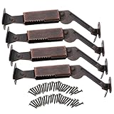 Kisangel 4 piezas Bisagras de Soporte para Tapa de Caja de Joyas de Hierro Resistente Antióxido y Duradero Bisagras para Armarios y Gabinetes Soporte Lateral para Cofres y Muebles