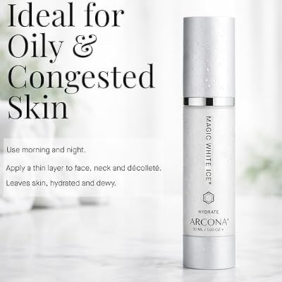 ARCONA Magic White Ice - Daily Hyaluronic Acid Moisturizer, 1.69 Fl Oz | Oil Free Moisturizer with White Cranberry, Organic Aloe, Tea Tree, Vitamin C & Glyercin