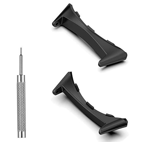 PSYSSKY Compatible for Google Pixel Watch Connectors, Pixel Watch Strap Stainless Steel Metal 20mm Connection Adapter with Replacement Tool Connector Accessories for Google Pixel Watch (Black)