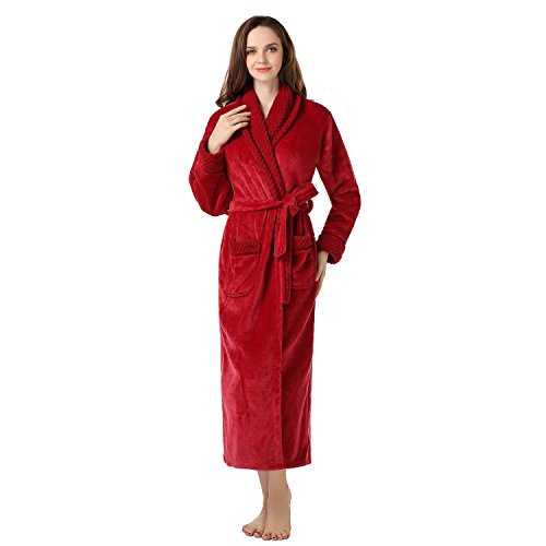 Richie House Women's Plush Soft Warm Fleece Bathrobe Rh1591-C-L #TOP2