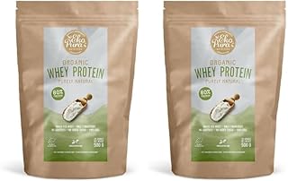 Organic Whey Protein - Purely Natural - 80% Proteína - Proteína de suero Orgánico - Sin Aditivos - Libre de GMO - Sin Soja - 500g (Paquete de 2)