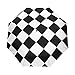 Petit Parapluie de Voyage Coupe-Vent extérieur Pluie Soleil UV Auto Compact 3 Plis Couverture de parapluies - Grille de carrés Noirs Blancs