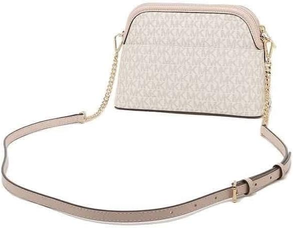 Michael Kors Mott Large Zip Dome Crossbody Vanilla/Soft Pink One Size
