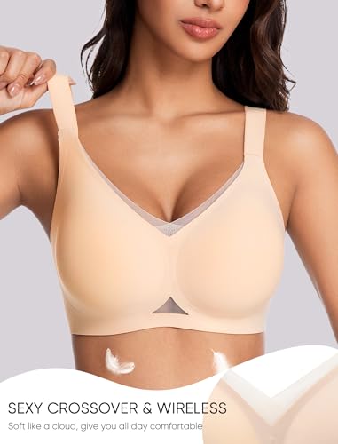 Image of Gailife Crossover Bras for Women No Underwire Wireless Bralettes Seamless Supportive T Shirt Everyday Bras