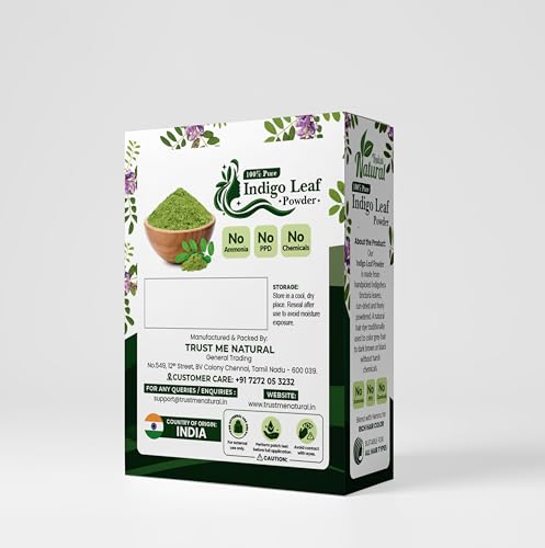 Image of Indigo Leaf Powder 300g | 100% Pure & Natural Herbal Hair Colour | Chemical-Free Hair Dye | Natural Black & Brown Tones | Safe for Hair Care, Conditioning & Shine