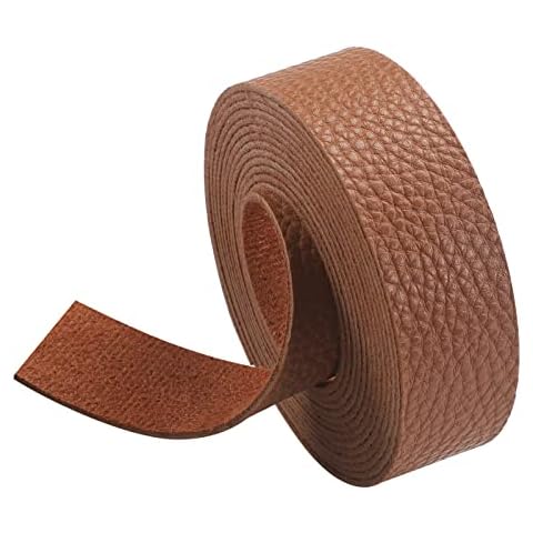 picheng Lychee Pattern Leather Strap 1 Inch Wide 100 Inches Long, Leather Belt Strips Very Suitable for Pet Collars, Traction Ropes,Belts, Keychains DIY Craft Projects (Brown) Cover