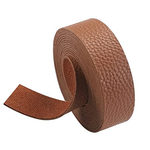 Picheng Lychee Pattern Leather Strap 1 Inch Wide 100 Inches Long, Leather Belt Strips Very Suitable for Pet Collars, Traction Ropes,Belts, Keychains DIY Craft Projects (Brown)