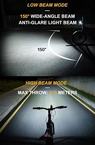 TOWILD DLite1800 Bike Lights,1800LM Dual Light Source System,Compatible with Garmin/GoPro Mount,5000mAh Rechargeable Battery,Waterproof Bike Front Light for Commuter Cyclists - image 3