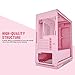 darkFlash Micro ATX Mini ITX Tower MicroATX Computer Case with Door Opening Tempered Glass Side Panel (DLM22 Pink)
