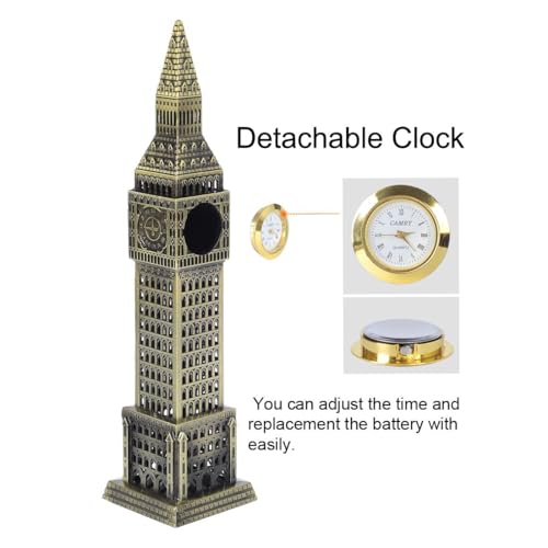 Estatua Big Ben de cobre para decoración de hogar miniatura 4