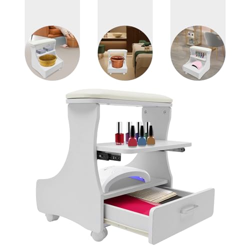 Taburete spa de pies con ruedas para pedicure manicuría miniatura 4