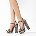 Cape Robbin Women's Rhinestone Platform Heels - 5.5-inch Heel with 1.5-inch Platform - Memory Foam Cushioned Ankle Strap Sandals - Dressy Chunky High Heels for Women Footwear (Rosss) Leopard 11
