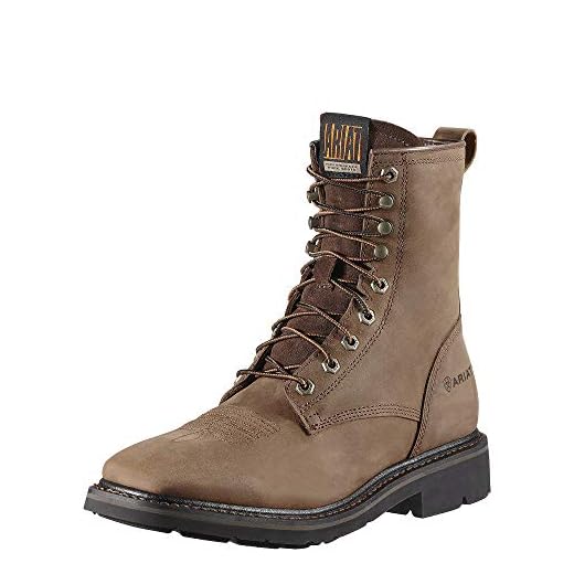 Ariat Mens Cascade 8" Wide Square Toe Work Boot Alamo Brown 10