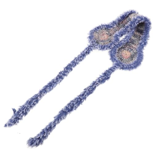 NOLITOY Gradient Knit Ear Muffs with Furry Lining Adjustable Winter Ear Warmers for Men Women and Stylish Cold Weather Protection Unique Gradient Color Design