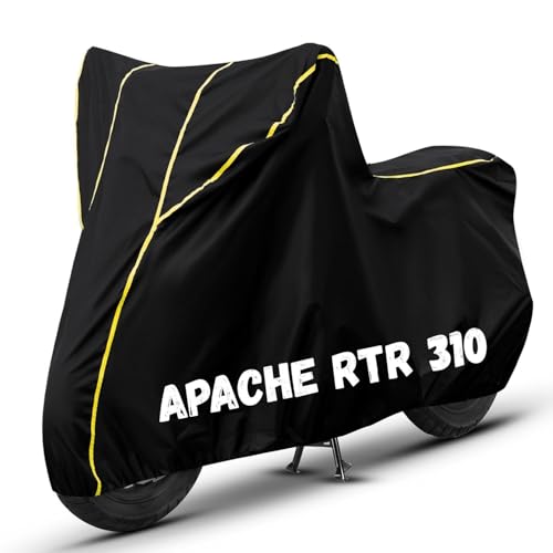 Image of Bike Cover for Apache RTR 310 100% Waterproof, Dustproof & Scratch Resistant| Fully Bottom Elastic UV Resistant Heavy Duty Body Cover | All Weather Outdoor Use
