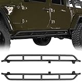 Hooke Road Gladiator Nerf Bar Rock Sliders Side Rail Rocker Guards for 2020 2021 2022 2023 2024 Jeep Gladiator JT Offroad Running Board
