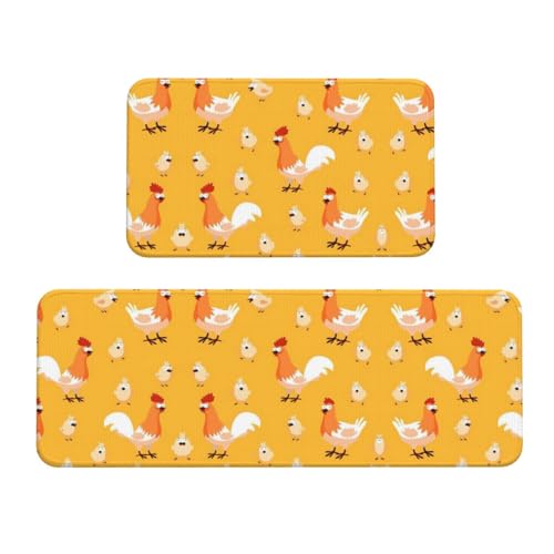 Juego de 2 tapetes y tapetes de cocina antideslizantes para el suelo, cómodos tapetes de cocina para el suelo