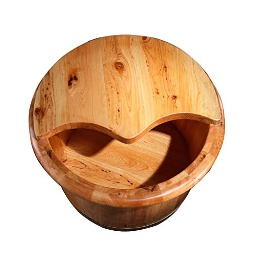 Balde de Madera para Spa y Masaje de Pies con Tapa