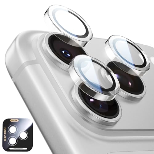 Image of MAGIC JOHN 2 pack for iPhone 17 Pro Max /17 Pro Camera Lens Protector,Clear | [Alignment Kit&1:1 Invisible Fit] 9H Aerospace Tempered Glass, Ultra HD, Metal Individual Ring
