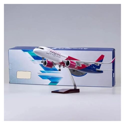 Modelo de avión A320 Neo Wizz de 47 cm con luz y ruedas para colección 6