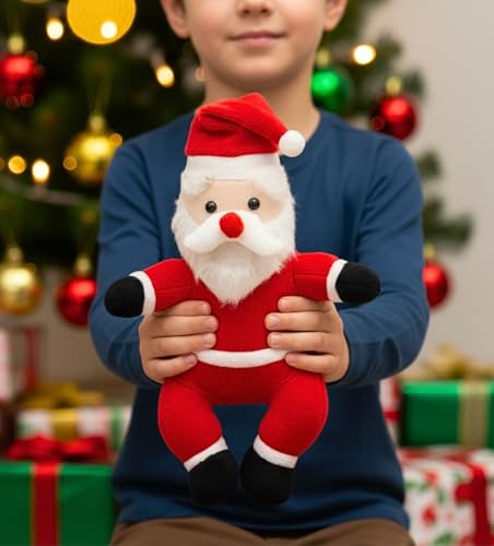 Image of Tickles Christmas Santa Claus Soft Stuffed Plush Toy for Kids Boys & Girls (Size: 25 cm, Color: Red & White)