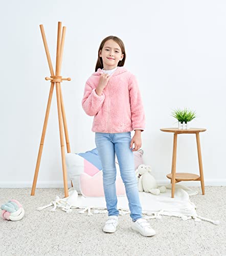 Image of Toddler Girls Boys Fleece Hoody Jacket Zip Up Teddy Coat Warm Winter Outwear