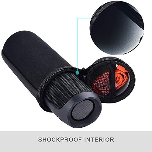 Hard Carrying Travel Case For Jbl Flip 4/ Flip 5/ Flip 6/ Flip 3 Splash Proof Bluetooth Portable Stereo Speaker, Fits Usb Cable（Black） #TOP2