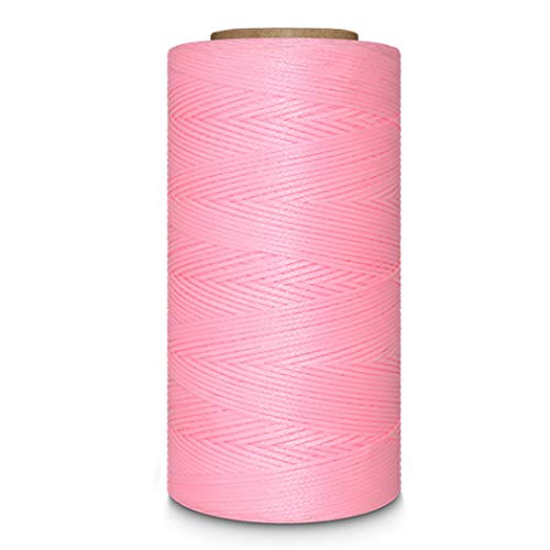 Hilo para coser cuero encerado plano 284 yardas rosa miniatura 1