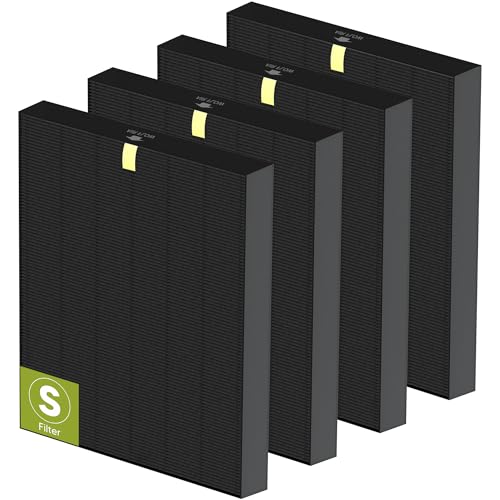 Image of 4 Pack C545 Smoke Remover Replacement Filter S for Winix C545 Air Purifier, High Efficiency Winix Filter S Only, Part number 1712-0096-00 and 2522-0058-00, For Home Office Livingroom Bedroom Kitchen