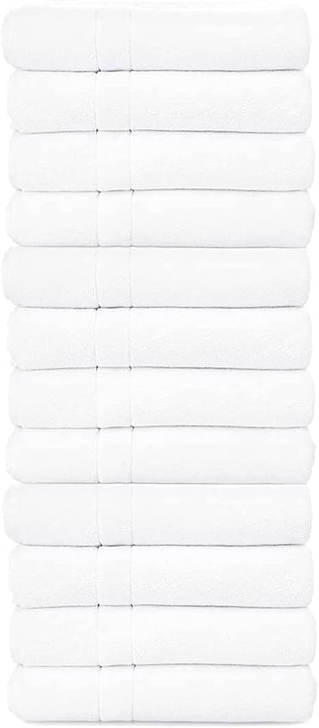 12x12 white face cloths