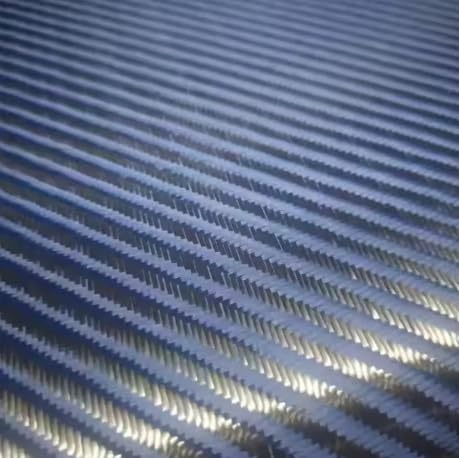 Blue Kevlar Fiber and 3K Carbon Fiber Blended Fabric 280gsm 20 inches/50cm Wide 8 * 8 Large Diagonal Aramid Rolled up Packaging (Blue, 1m x 0.5m a Slice)