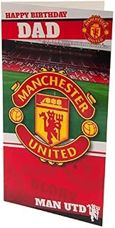 Happy Birthday Dad Card, Manchester United Dad Birthday Card, Man U Dad Birthday Card, Manchester United FC Birthday Card Dad, Man U Football Club Bithday Card For Dad, Multi-coloured, 9 x 5