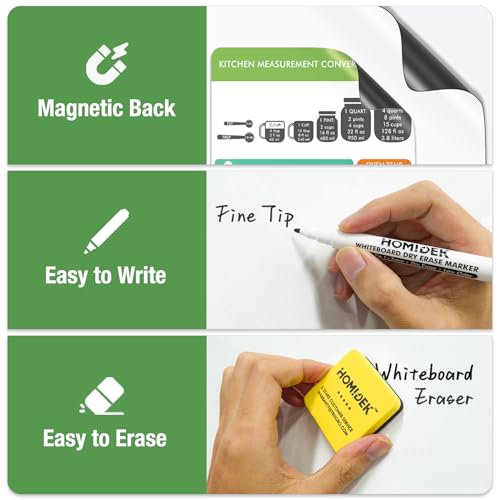 Homidek PETBB-HDCX-ZHB-12X8 Magnetic Dry Erase Board: Small Fridge Whiteboard thumb #4