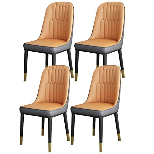 Juego de 4 sillas de comedor modernas con respaldo alto, impermeables, de piel sintética, asiento suave, sillas de cocina y sala de estar con patas de metal resistentes, muebles elegantes y cómodos