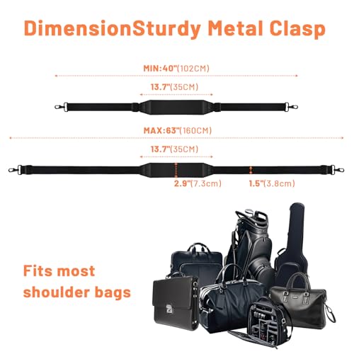 Padded Shoulder Straps for Bag, Adjustable Neoprene Thick Soft Bag Strap Crossbody for Briefcase Laptop Duffle Gym Bag Purses Luggage, Reduce Shoulder Pressure2